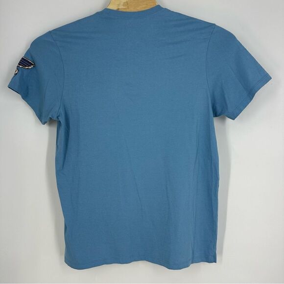 ST. LOUIS BLUES Hockey Light Blue Appliqué Logo Short Sleeve T-Shirt Sz L - Picture 2 of 6